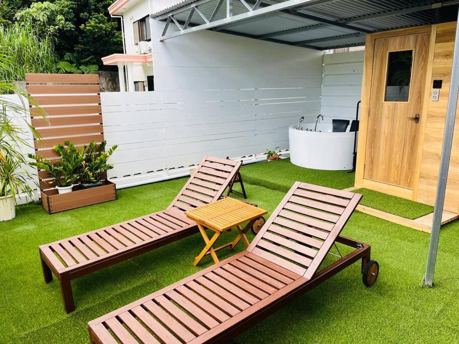 新規オープン サウナ Bbq ジャグジー付き 最大7名 無料駐車場4台 ビーチまで車で5分 Sky House Villa Uruma Ngoại thất bức ảnh